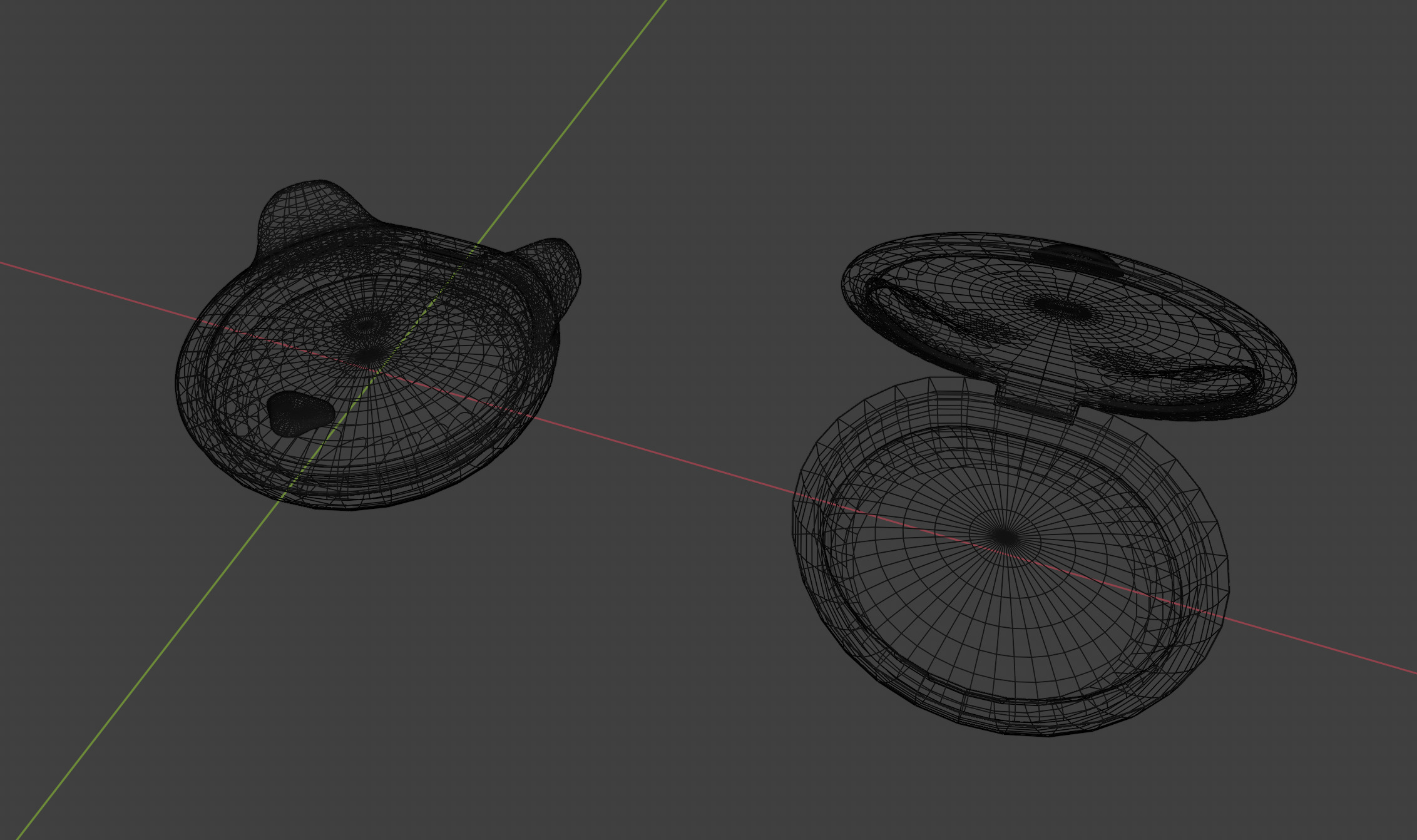 Teddy Bear pressed powder minimalistic package cosmetics 3D model_3