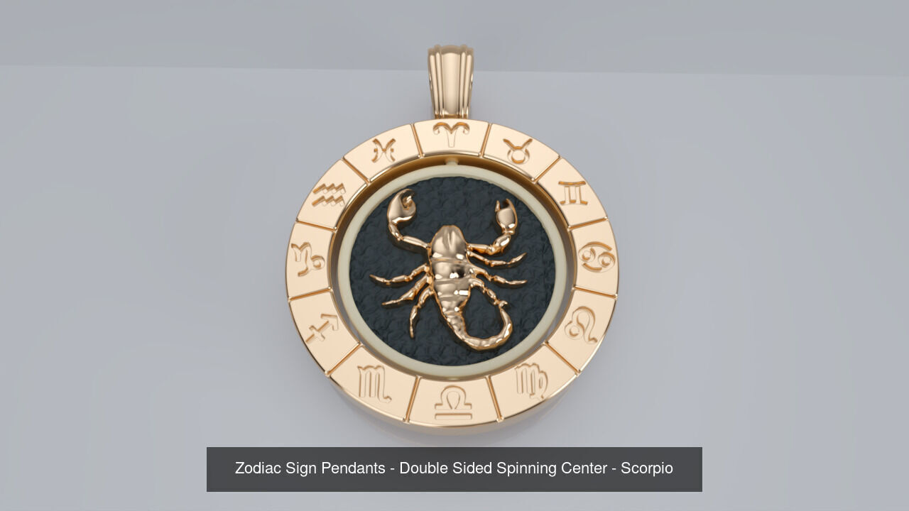 Zodiac Sign Pendants - Spinning Center - 12 Pendant Bundle 3D Model Collection_8