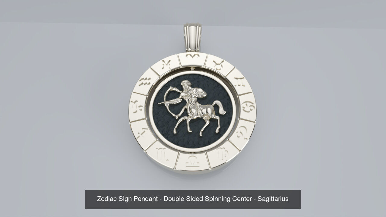 Zodiac Sign Pendants - Spinning Center - 12 Pendant Bundle 3D Model Collection_9
