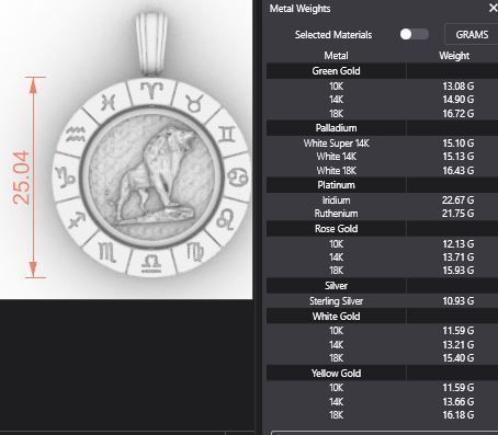 Zodiac Sign Pendants - Spinning Center - 12 Pendant Bundle 3D Model Collection_21