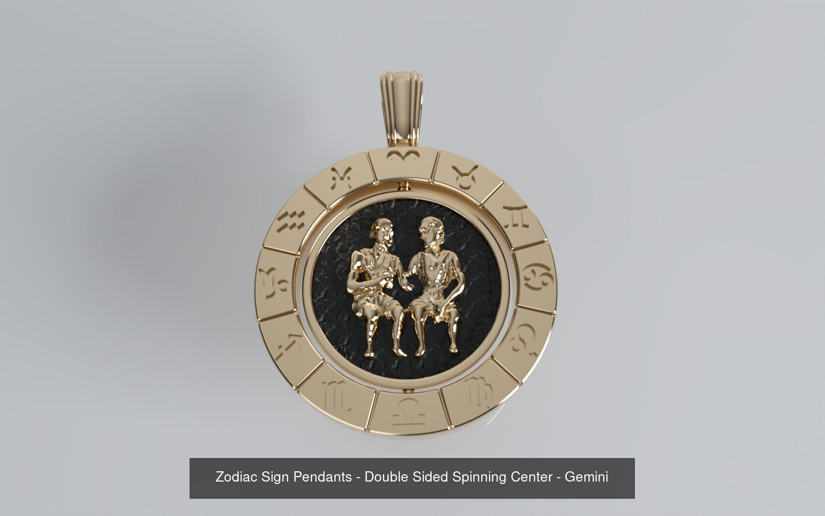 Zodiac Sign Pendants - Spinning Center - 12 Pendant Bundle 3D Model Collection_3