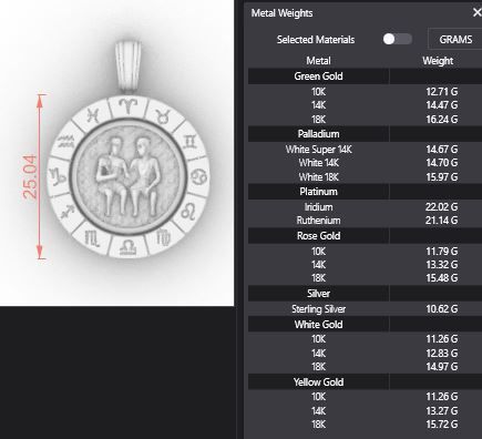 Zodiac Sign Pendants - Spinning Center - 12 Pendant Bundle 3D Model Collection_24