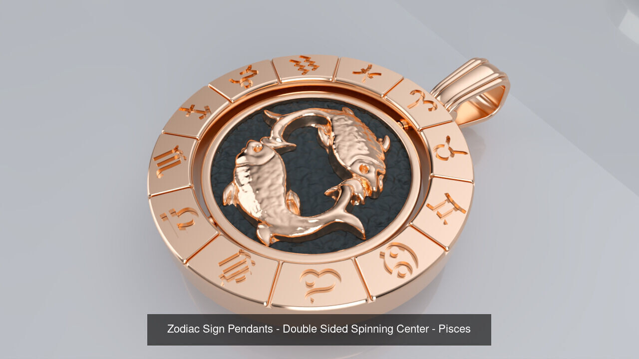 Zodiac Sign Pendants - Spinning Center - 12 Pendant Bundle 3D Model Collection_10