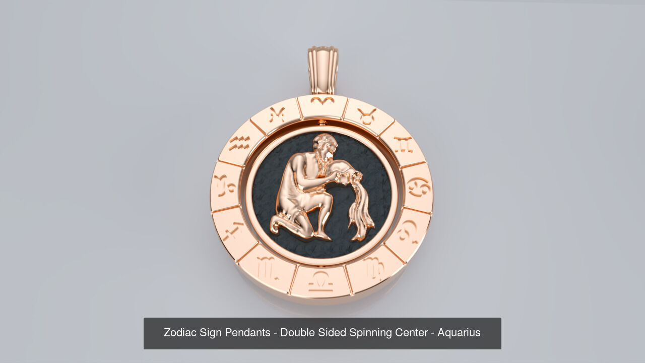 Zodiac Sign Pendants - Spinning Center - 12 Pendant Bundle 3D Model Collection_13