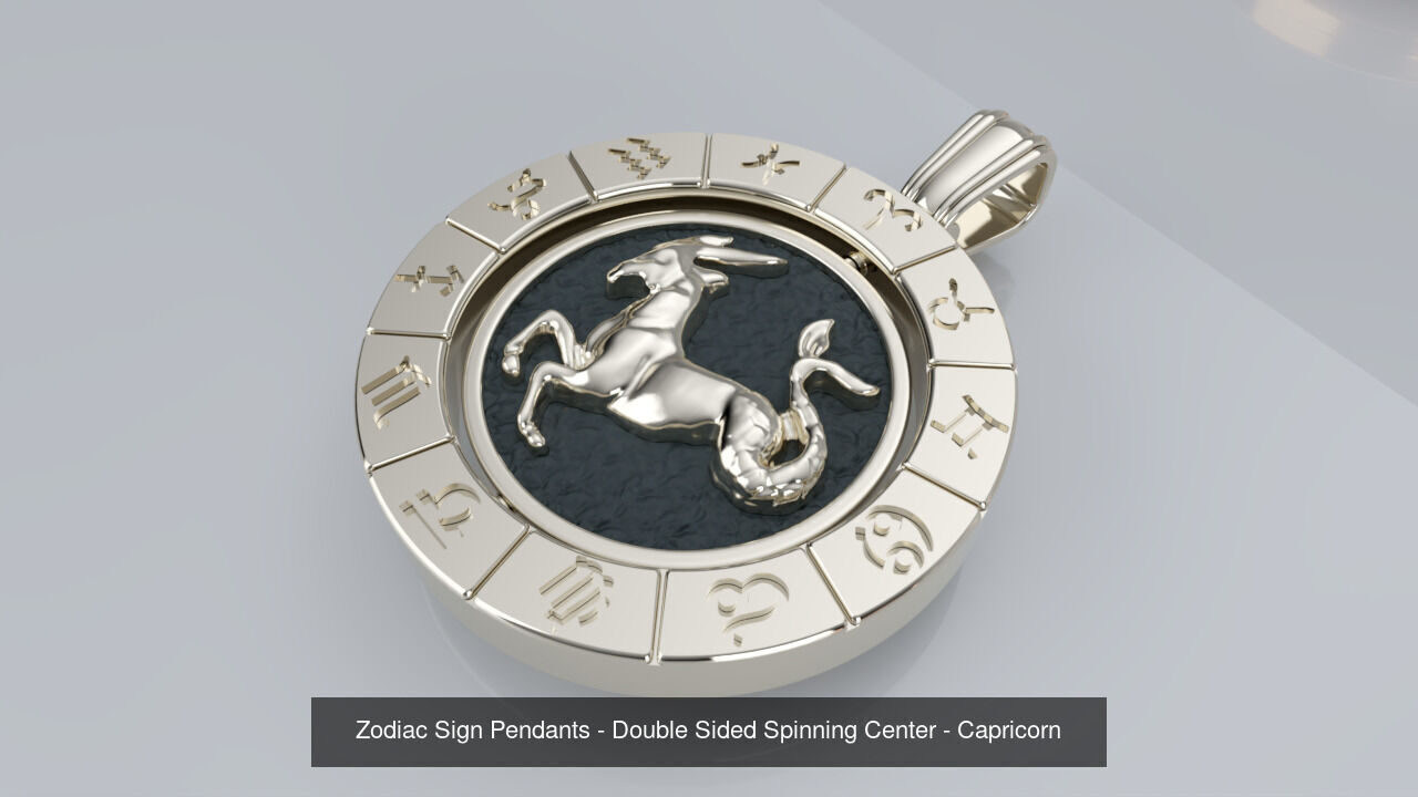 Zodiac Sign Pendants - Spinning Center - 12 Pendant Bundle 3D Model Collection_12