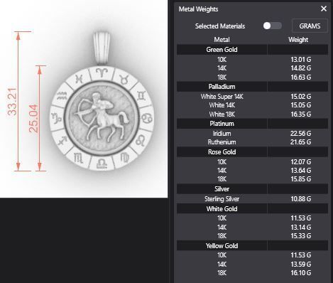Zodiac Sign Pendants - Spinning Center - 12 Pendant Bundle 3D Model Collection_18