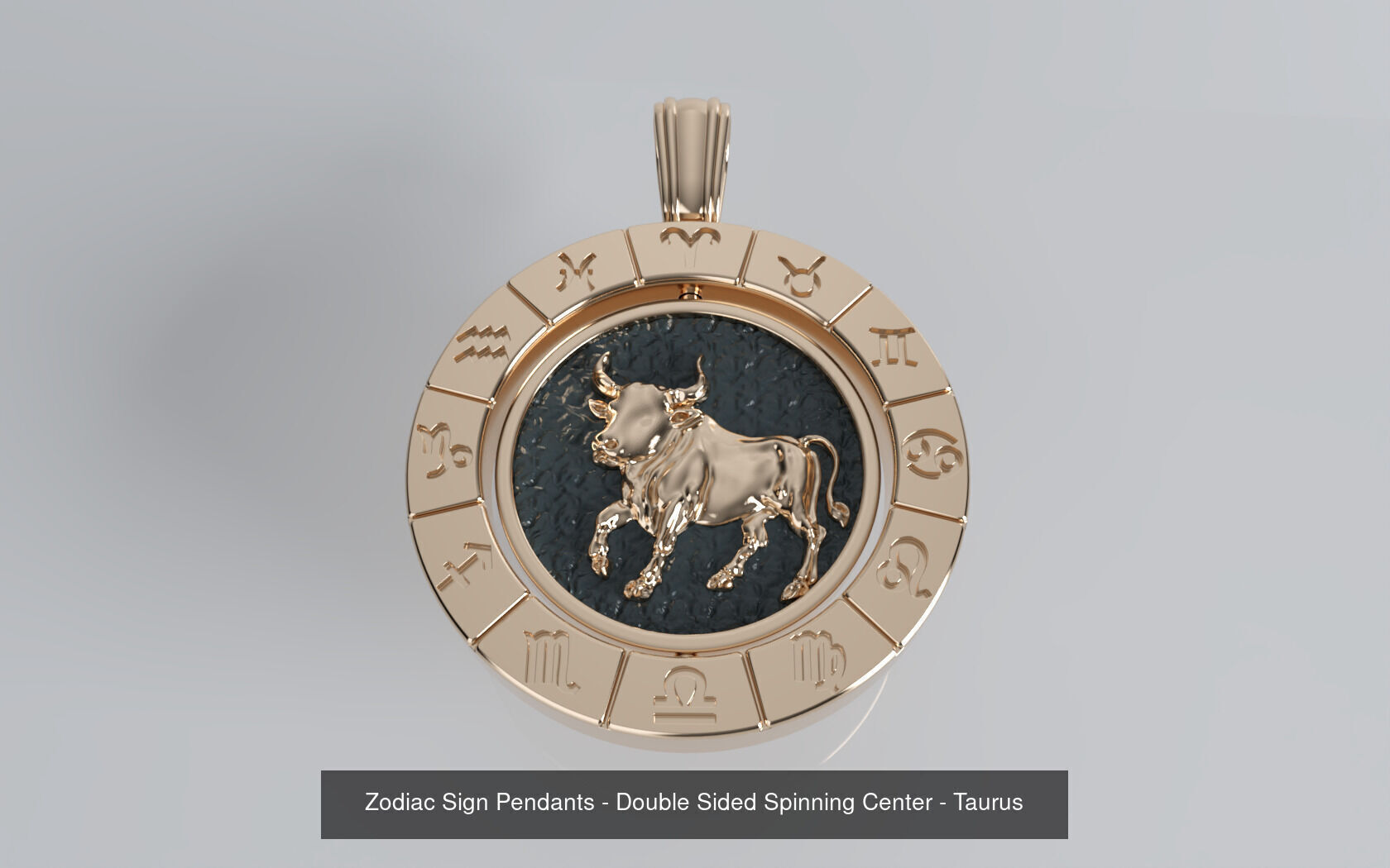 Zodiac Sign Pendants - Spinning Center - 12 Pendant Bundle 3D Model Collection_2