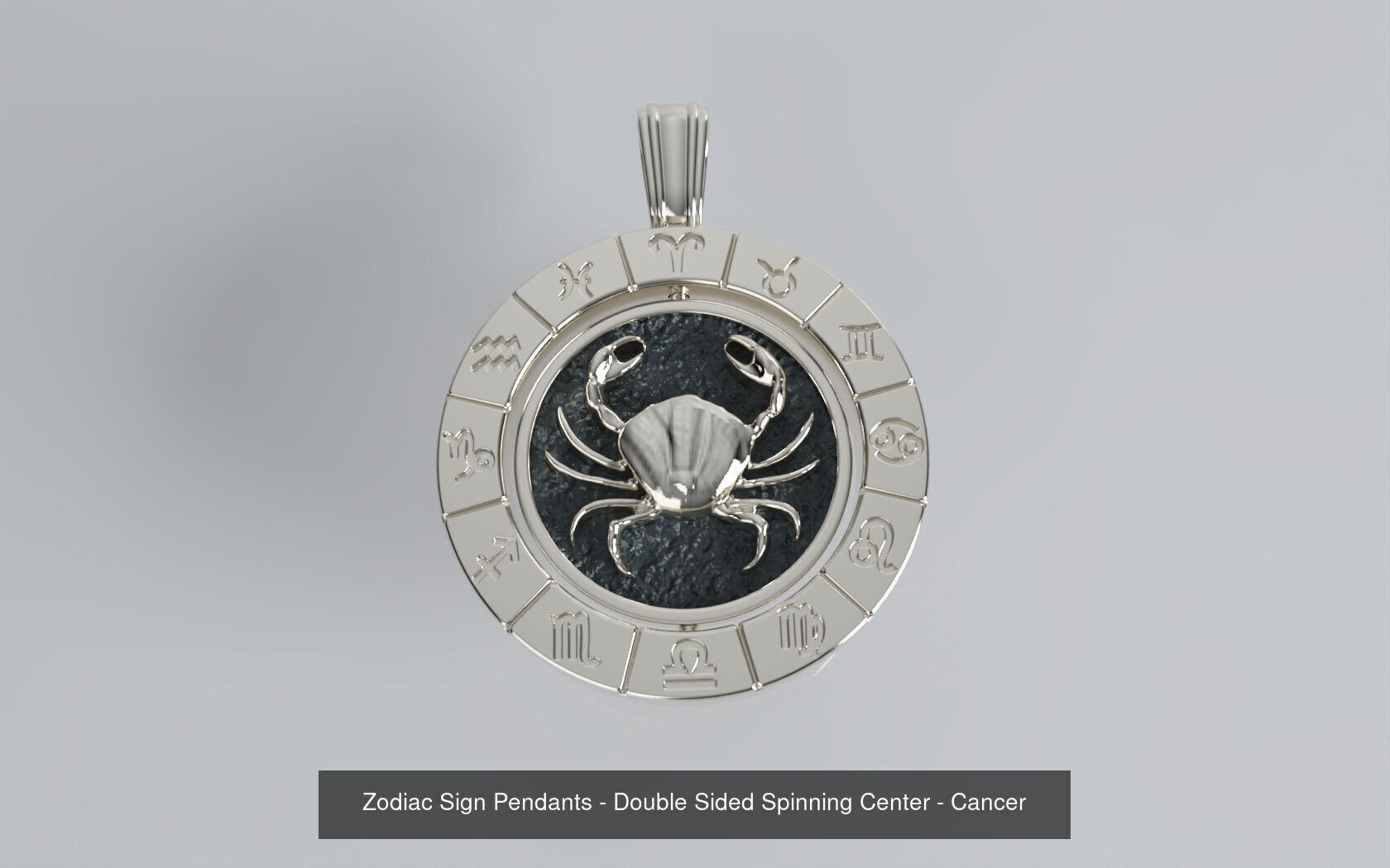 Zodiac Sign Pendants - Spinning Center - 12 Pendant Bundle 3D Model Collection_7