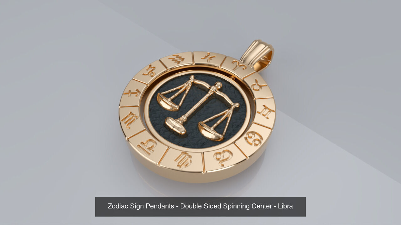 Zodiac Sign Pendants - Spinning Center - 12 Pendant Bundle 3D Model Collection_11