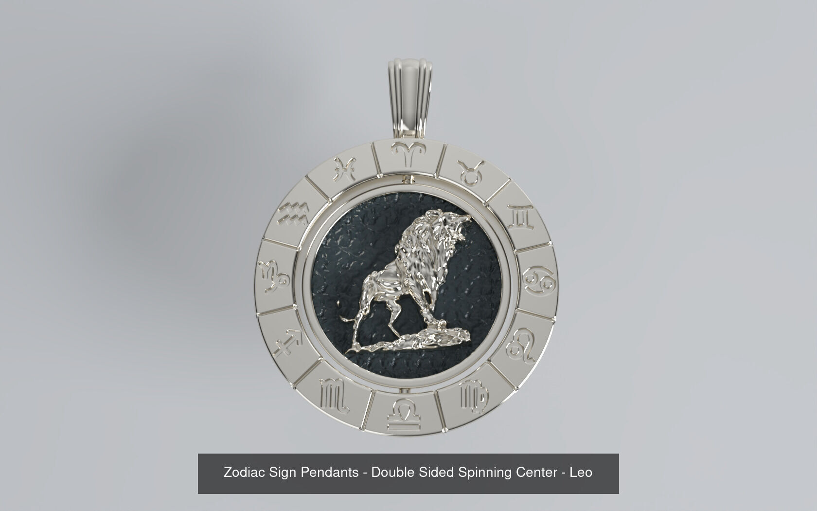 Zodiac Sign Pendants - Spinning Center - 12 Pendant Bundle 3D Model Collection_6