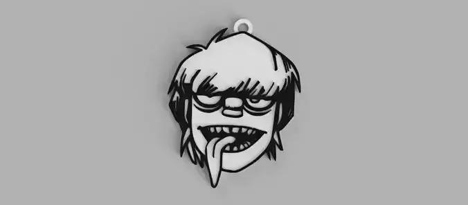 Murdoc - Gorillaz Logo keychain - pendant - earring 3D print model