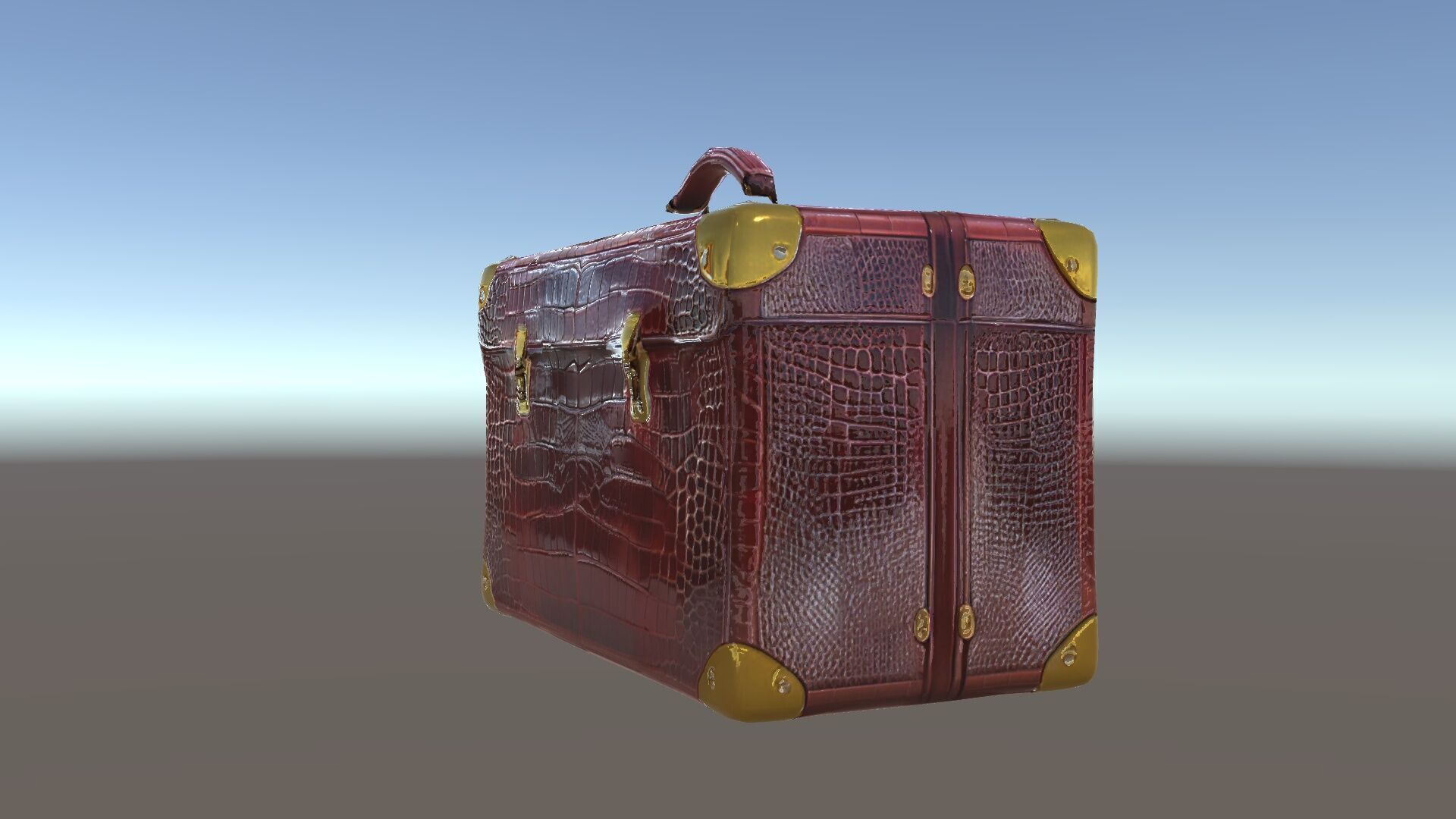 Luxurious Leather Suitcase Model Pack Low-poly 3D model_16