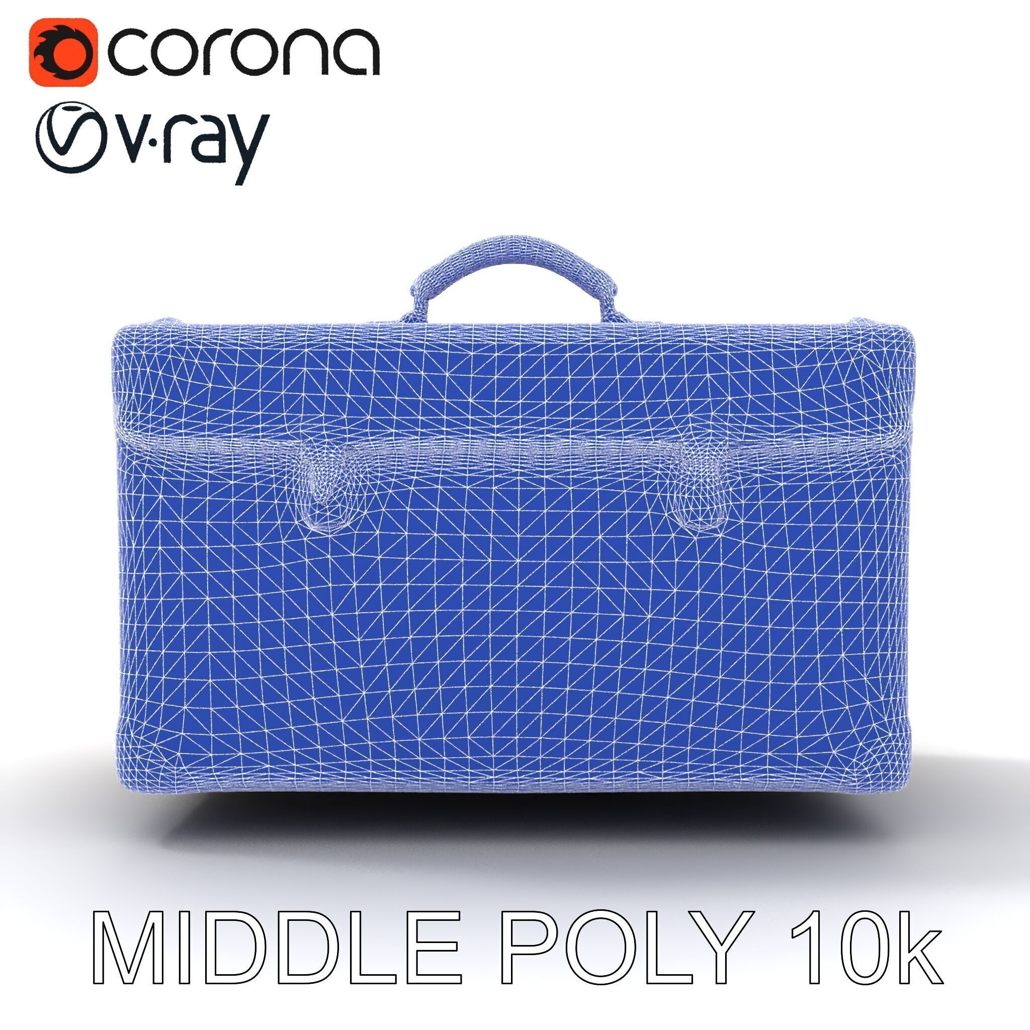 Luxurious Leather Suitcase Model Pack Low-poly 3D model_9