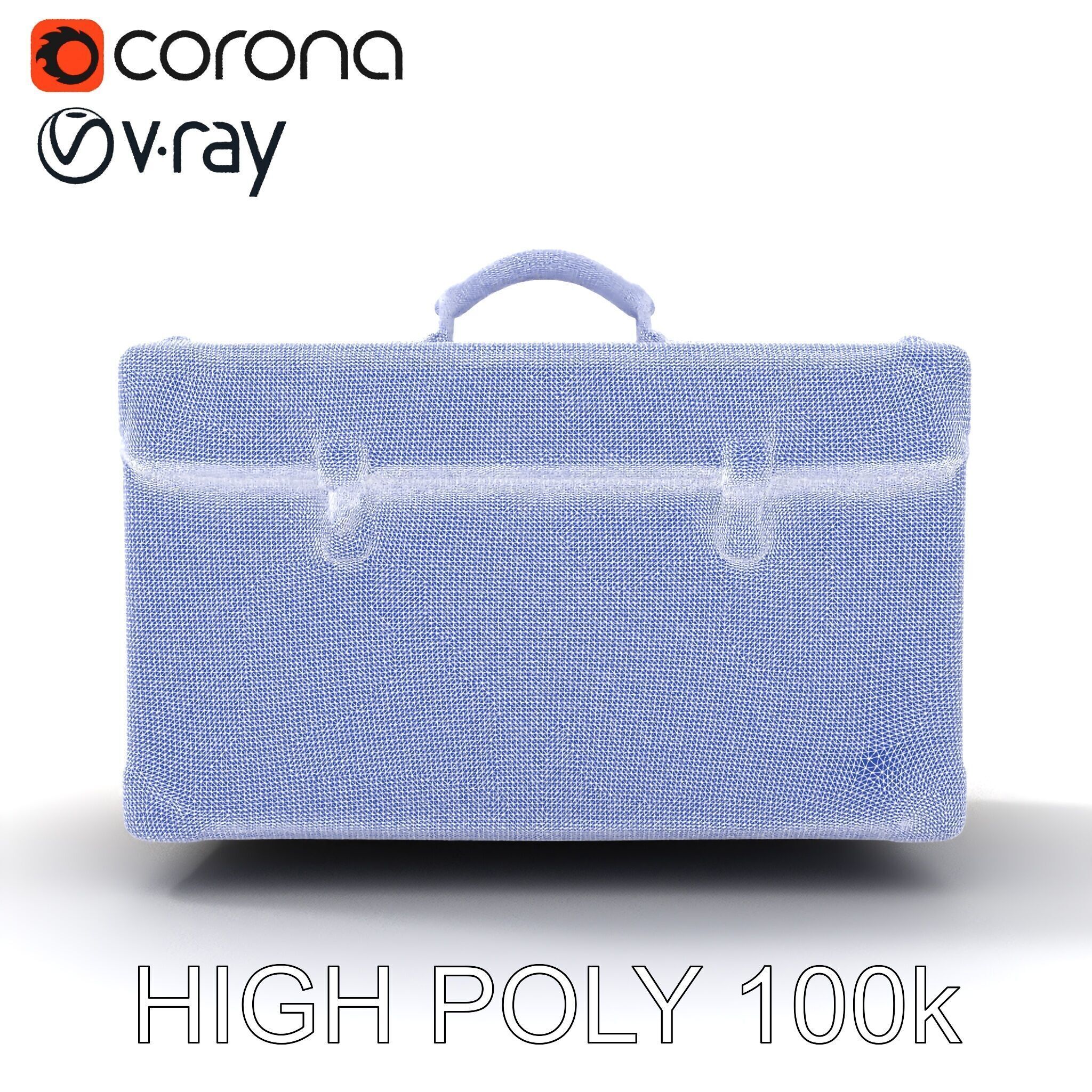 Luxurious Leather Suitcase Model Pack Low-poly 3D model_29