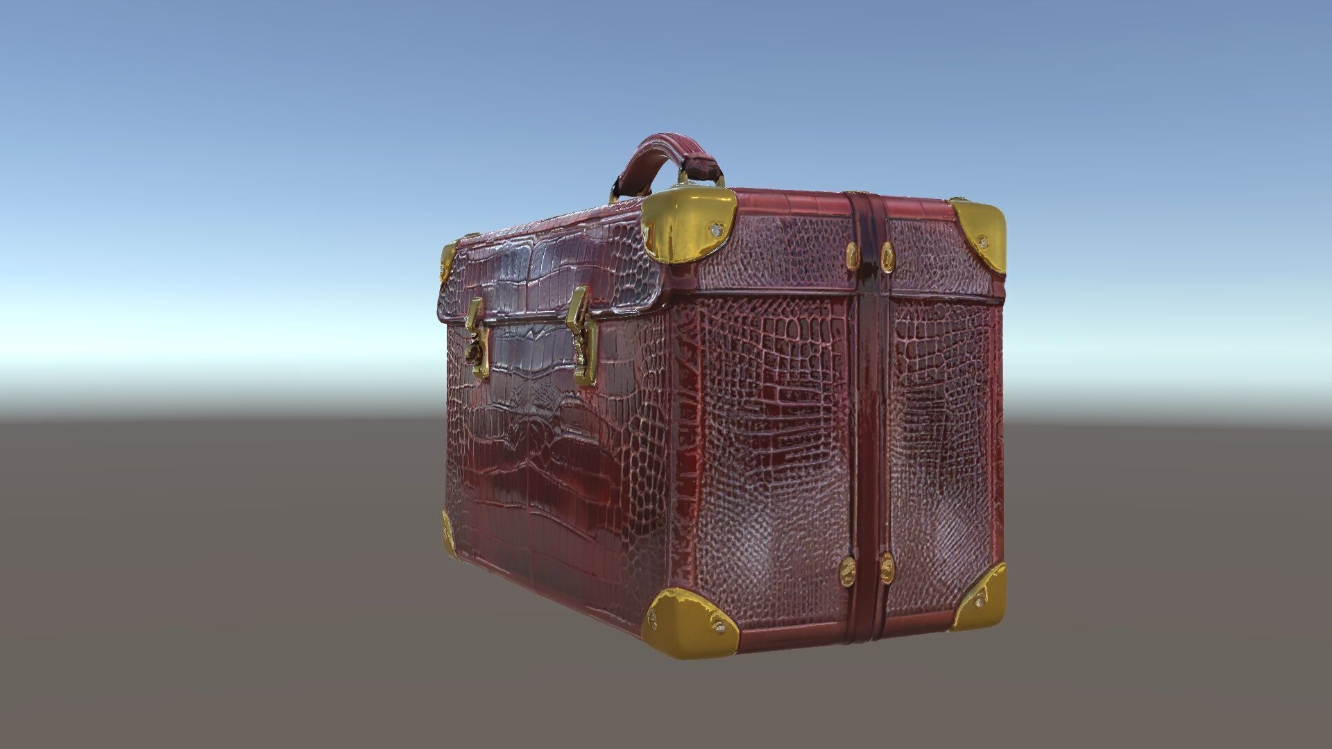 Luxurious Leather Suitcase Model Pack Low-poly 3D model_5