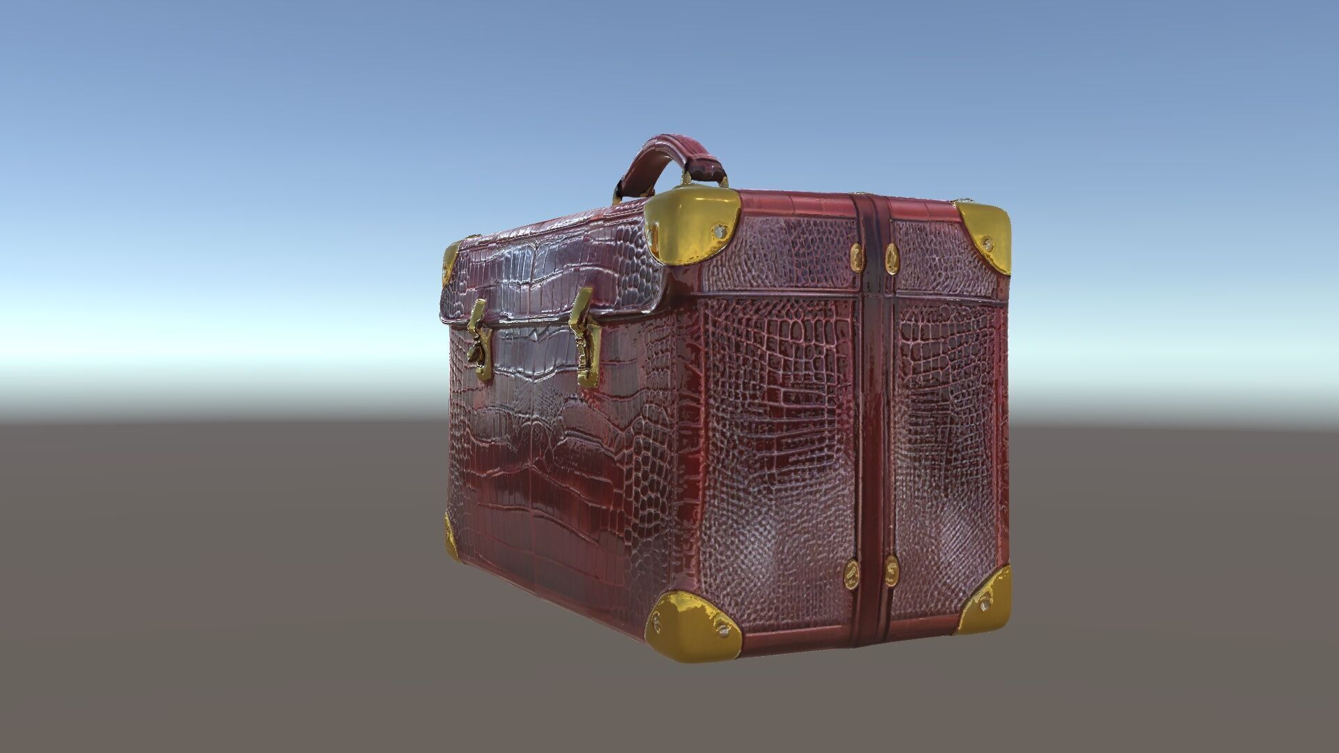 Luxurious Leather Suitcase Model Pack Low-poly 3D model_20