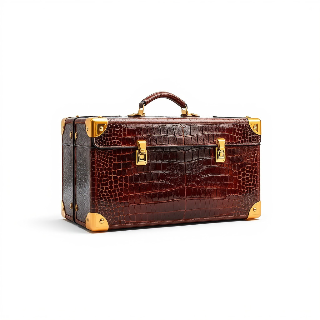 Luxurious Leather Suitcase Model Pack Low-poly 3D model_4