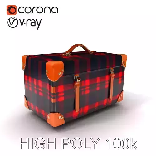 Vintage Plaid Suitcase Model Pack