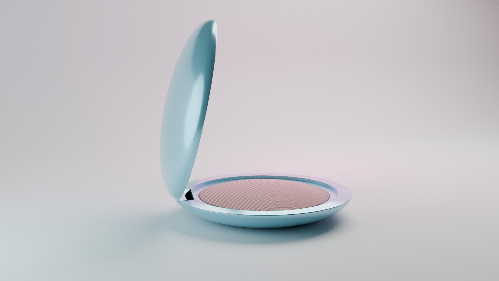 Compact pressed powder simple form textures package makeup  3D model_1