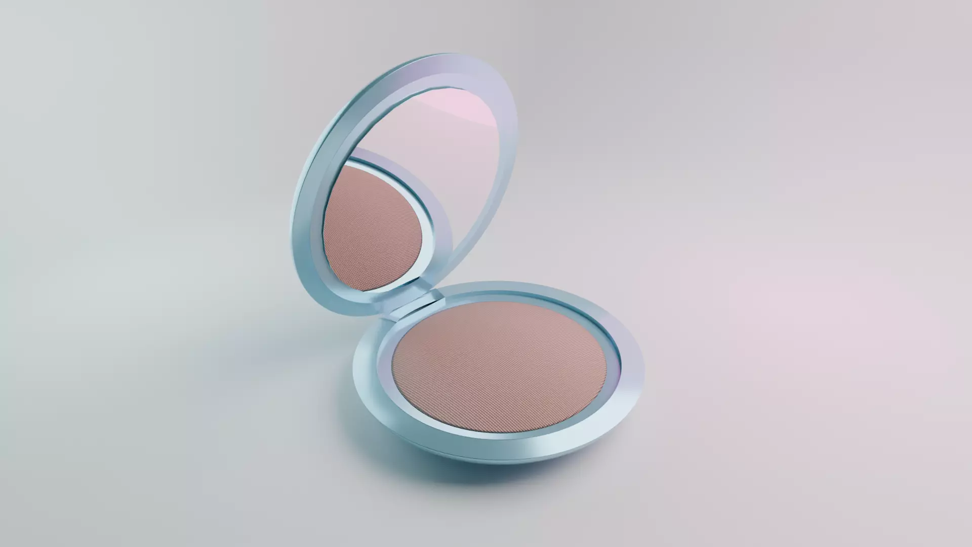 Compact pressed powder simple form textures package makeup  3D model_0