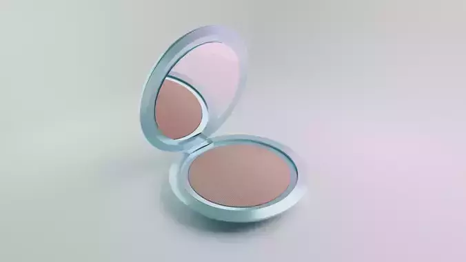 Compact pressed powder simple form textures package makeup  3D model