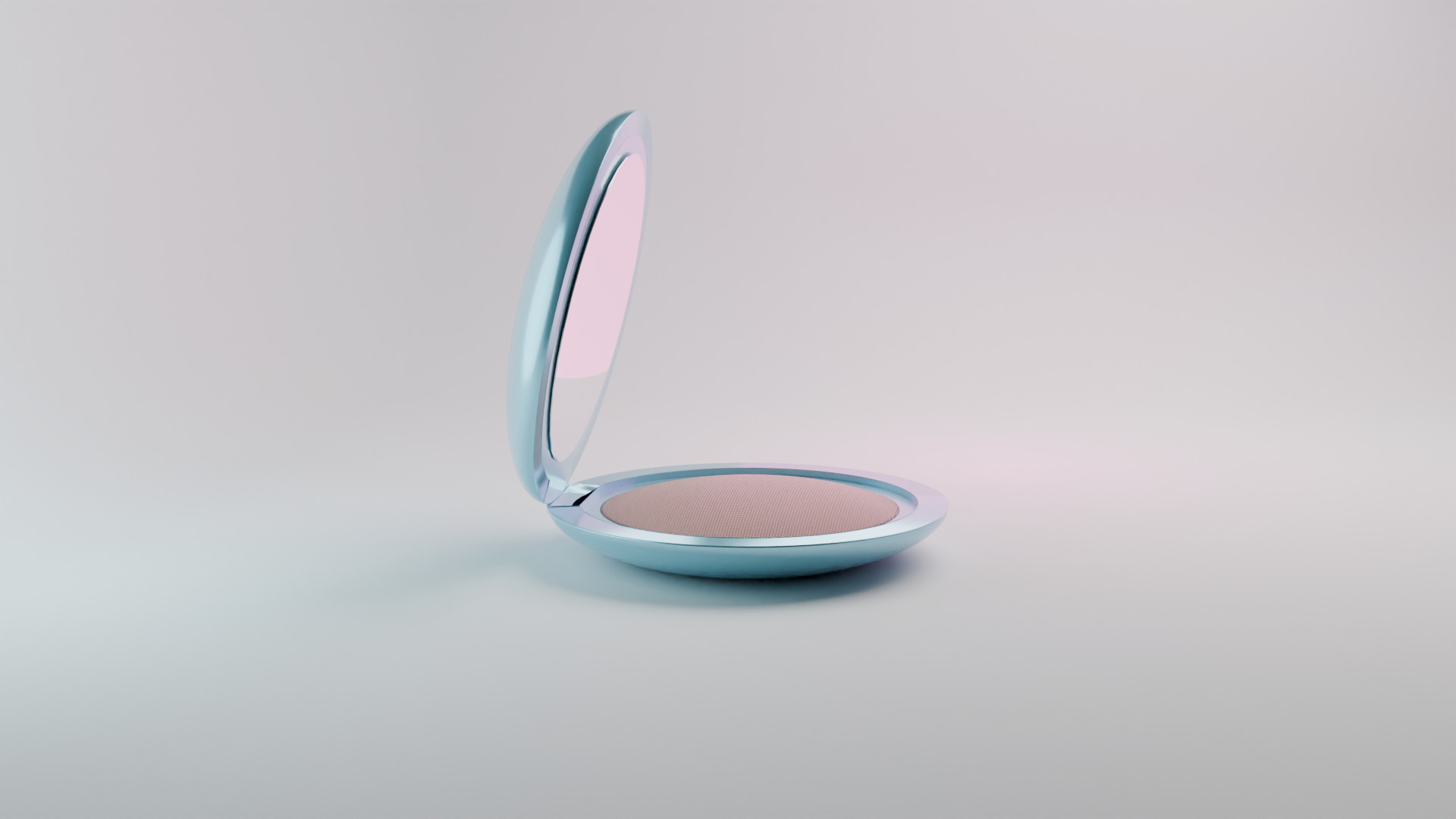 Compact pressed powder simple form textures package makeup  3D model_3