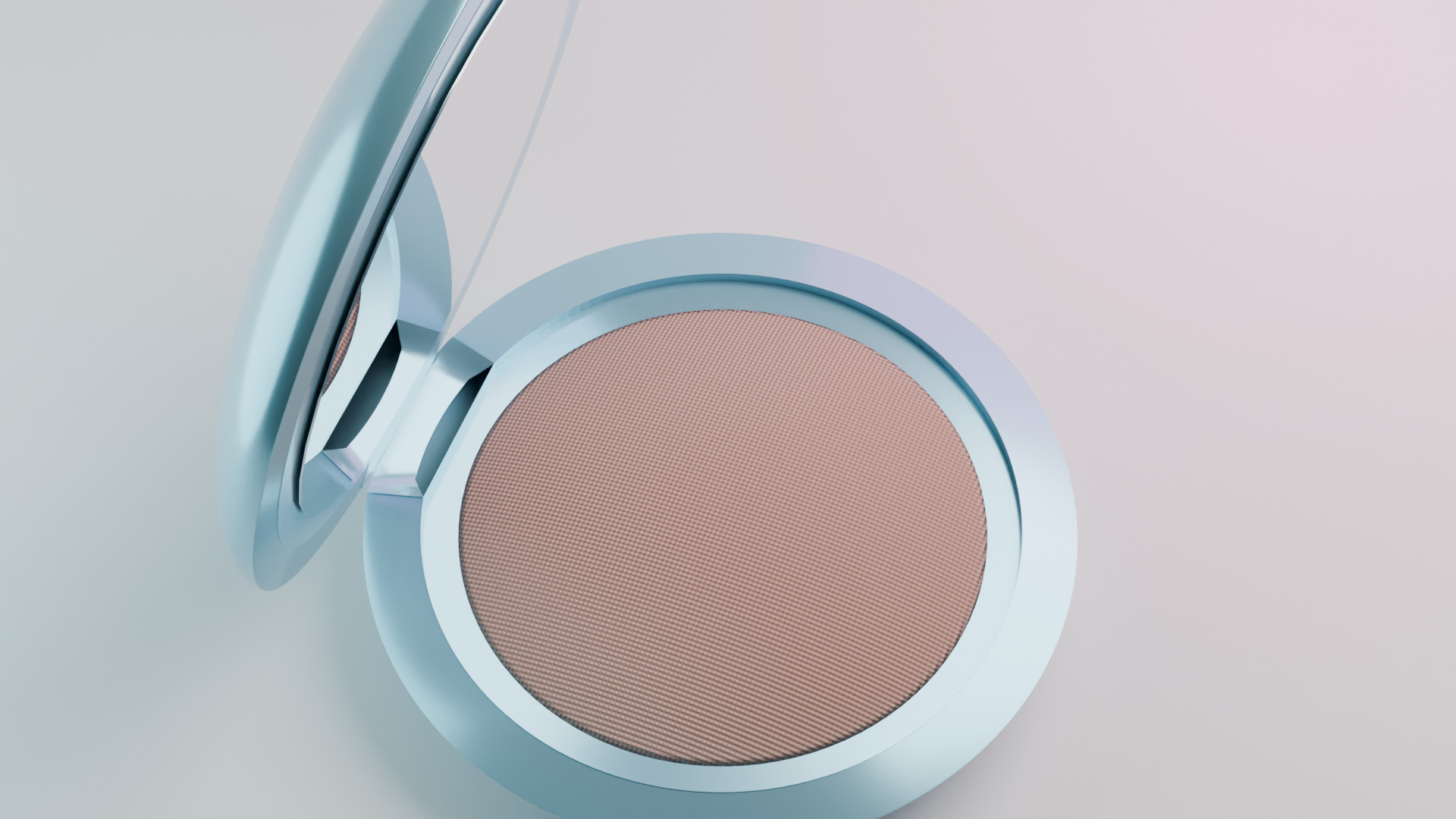 Compact pressed powder simple form textures package makeup  3D model_2
