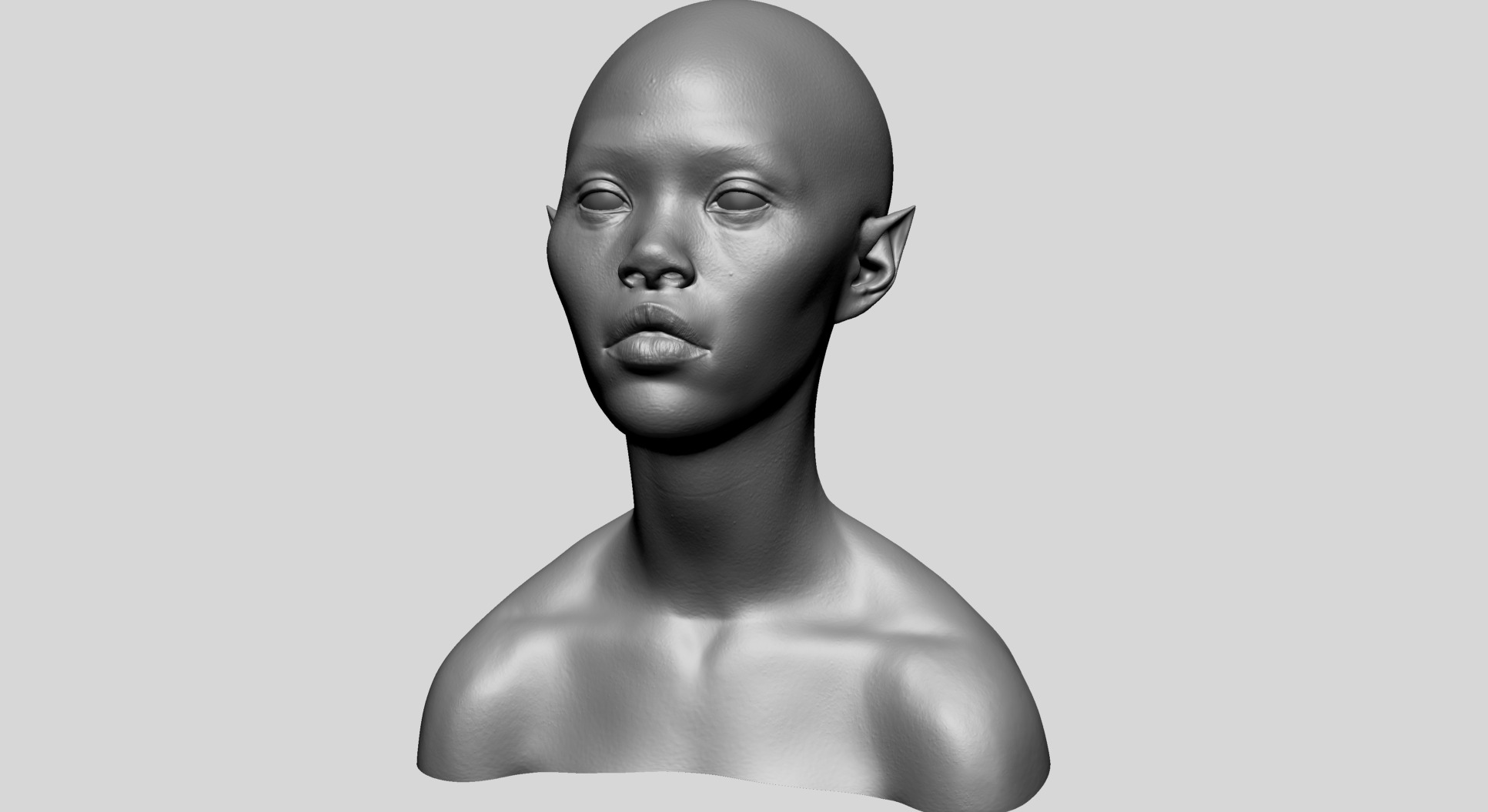 Fantasy Female Bust G 3D model_7