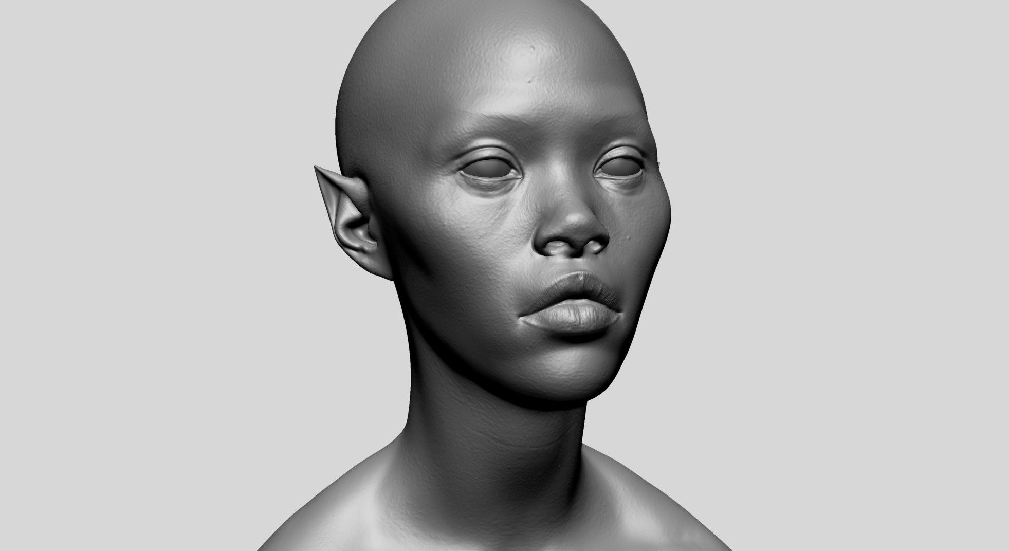 Fantasy Female Bust G 3D model_9