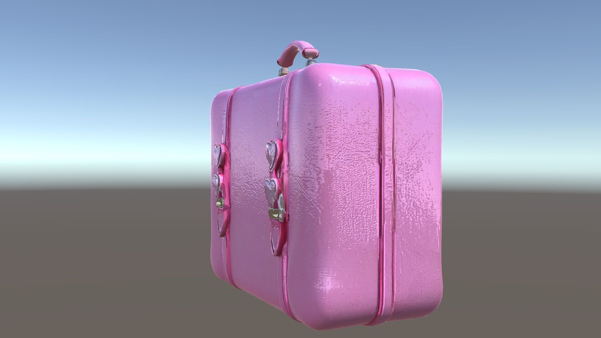 Pink Heart Accented Suitcase Model Pack Low-poly 3D model_33