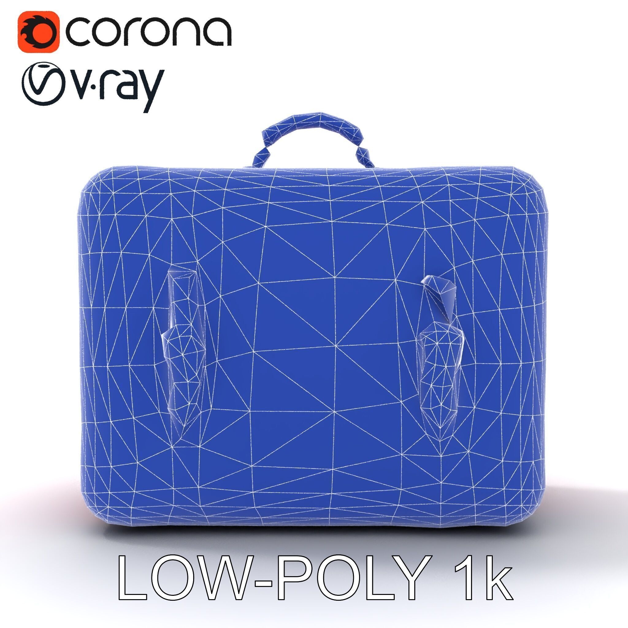 Pink Heart Accented Suitcase Model Pack Low-poly 3D model_18