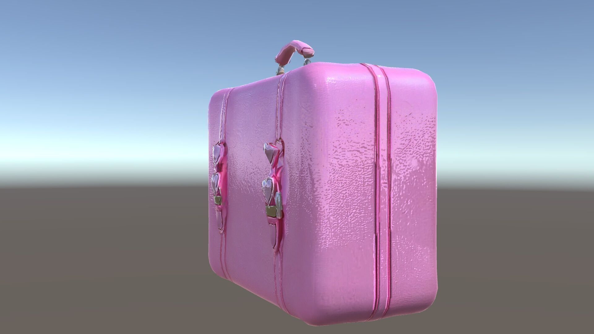 Pink Heart Accented Suitcase Model Pack Low-poly 3D model_20