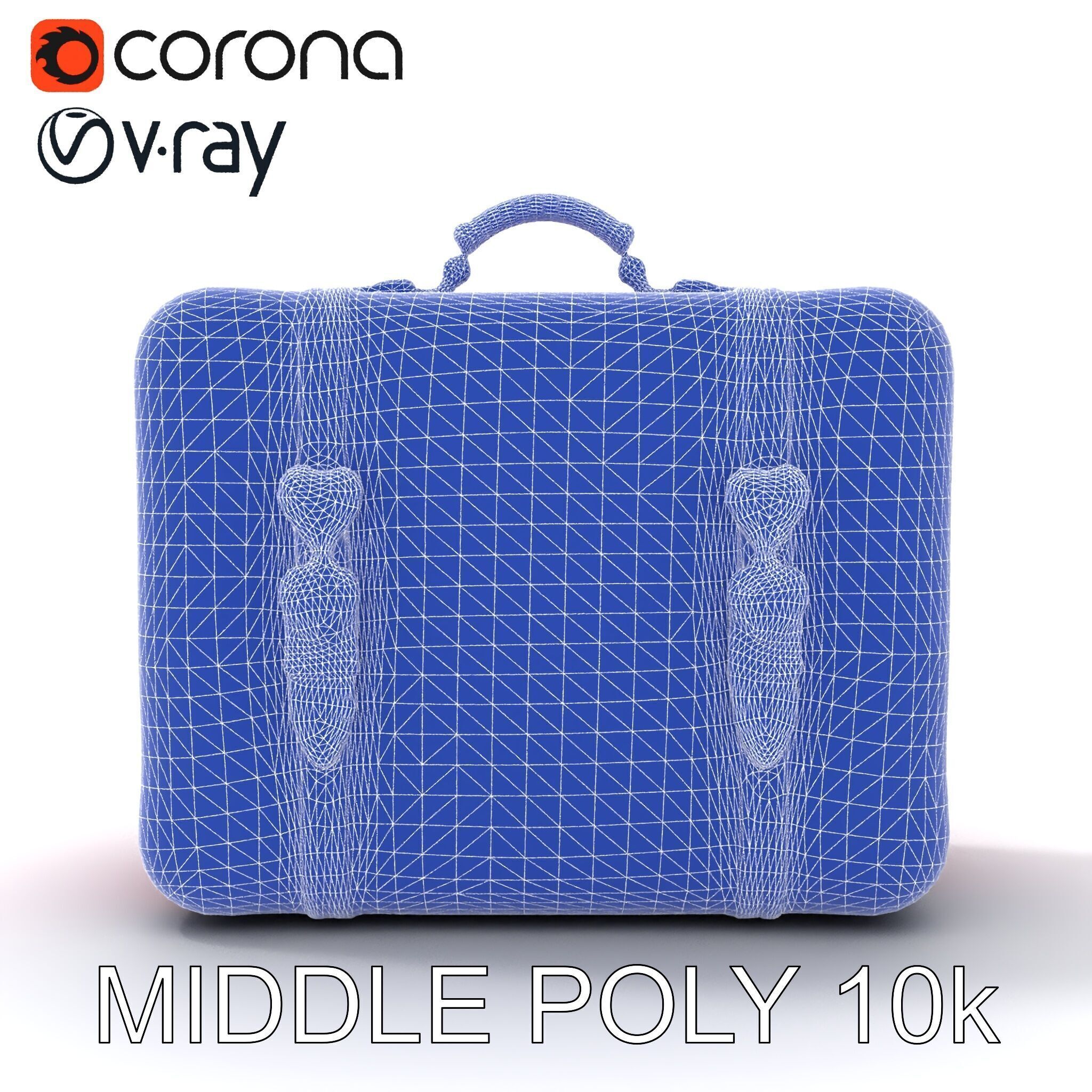 Pink Heart Accented Suitcase Model Pack Low-poly 3D model_25