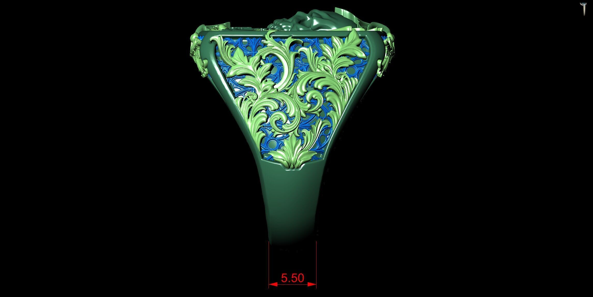 Victorian Gothic Skull Ring 3D Model Vita Brevis Ars Longa 3D print model_11