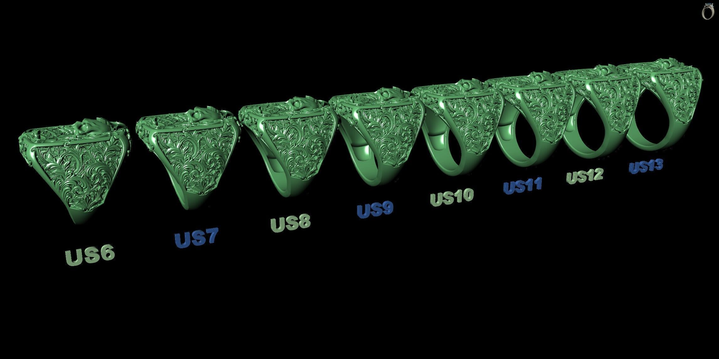 Victorian Gothic Skull Ring 3D Model Vita Brevis Ars Longa 3D print model_14