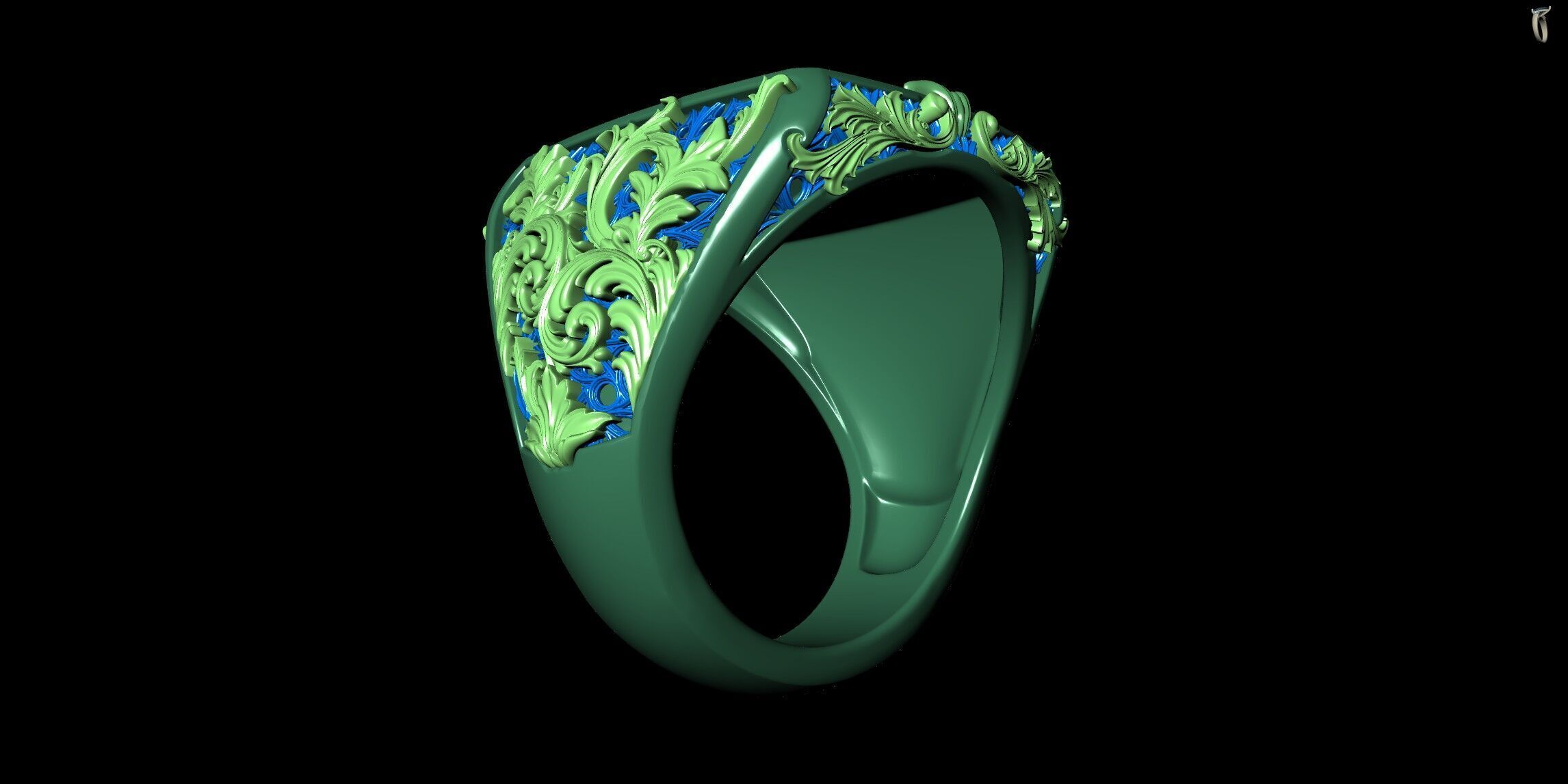 Victorian Gothic Skull Ring 3D Model Vita Brevis Ars Longa 3D print model_13