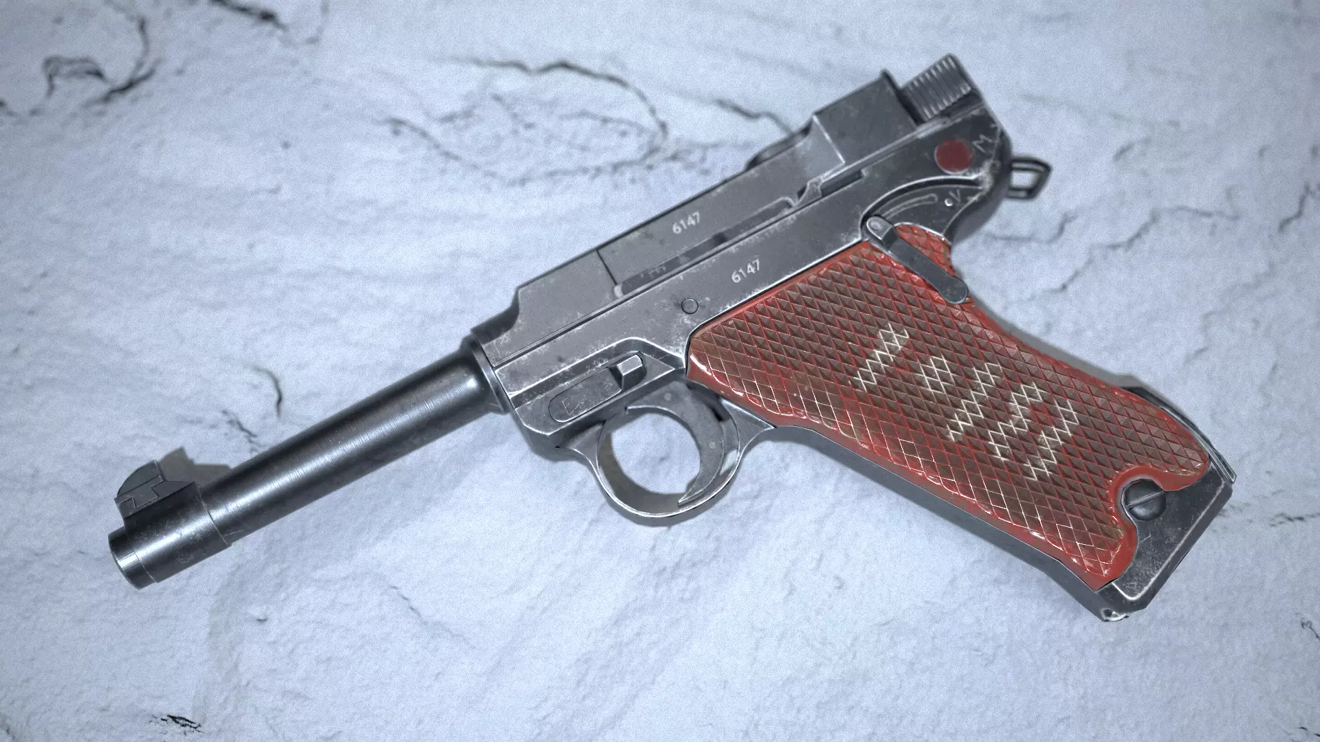 Lahti L-35 Game-Ready Pistol 3D Model Low-poly 3D model_0