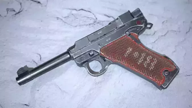 Lahti L-35 Game-Ready Pistol 3D Model