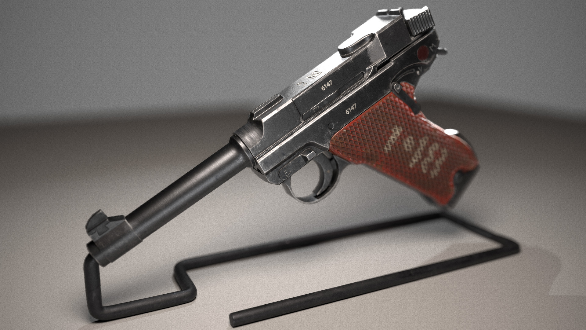 Lahti L-35 Game-Ready Pistol 3D Model Low-poly 3D model_3