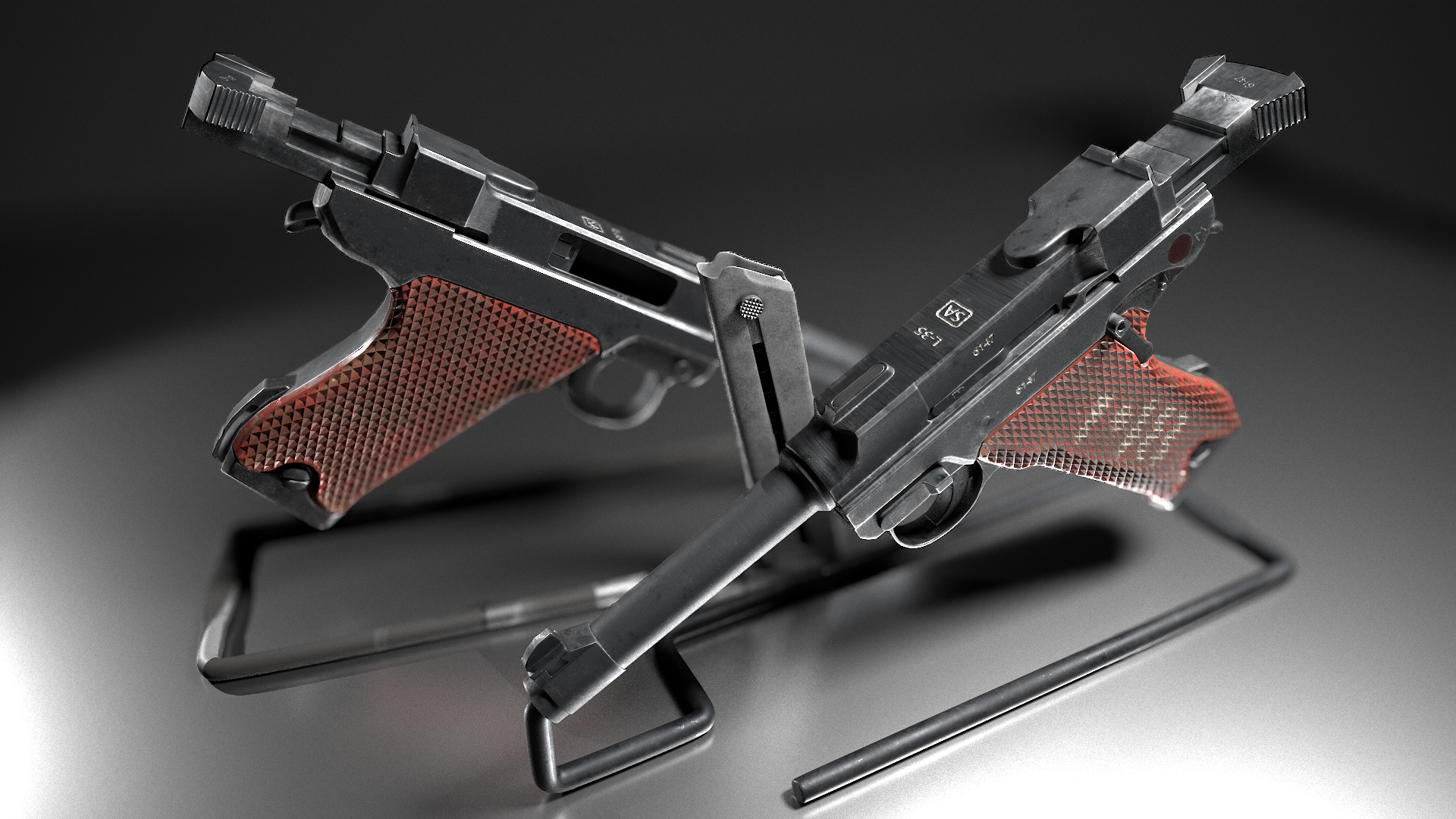 Lahti L-35 Game-Ready Pistol 3D Model Low-poly 3D model_2