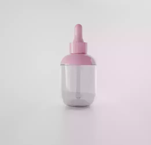 Bottle Flask with pipette cosmetics product package
