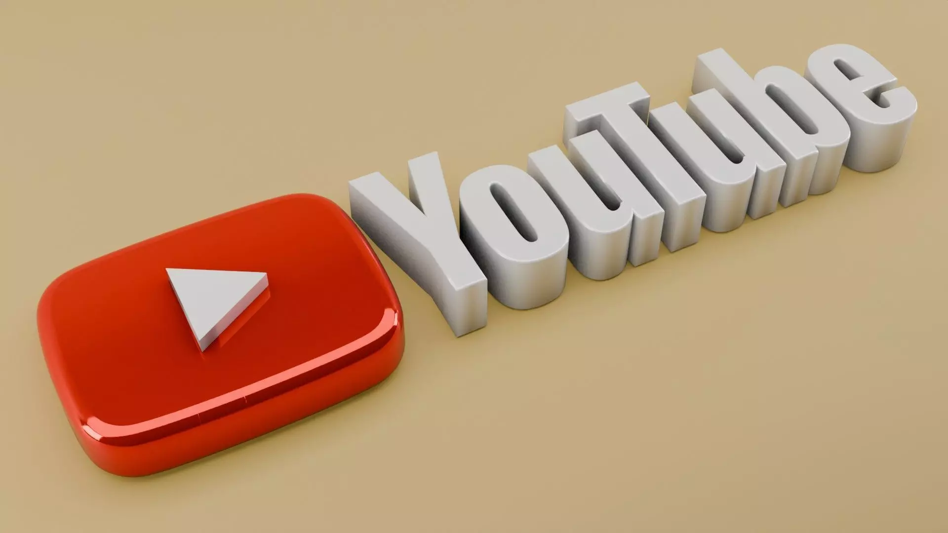 YouTube logo in 3D 3 3D model