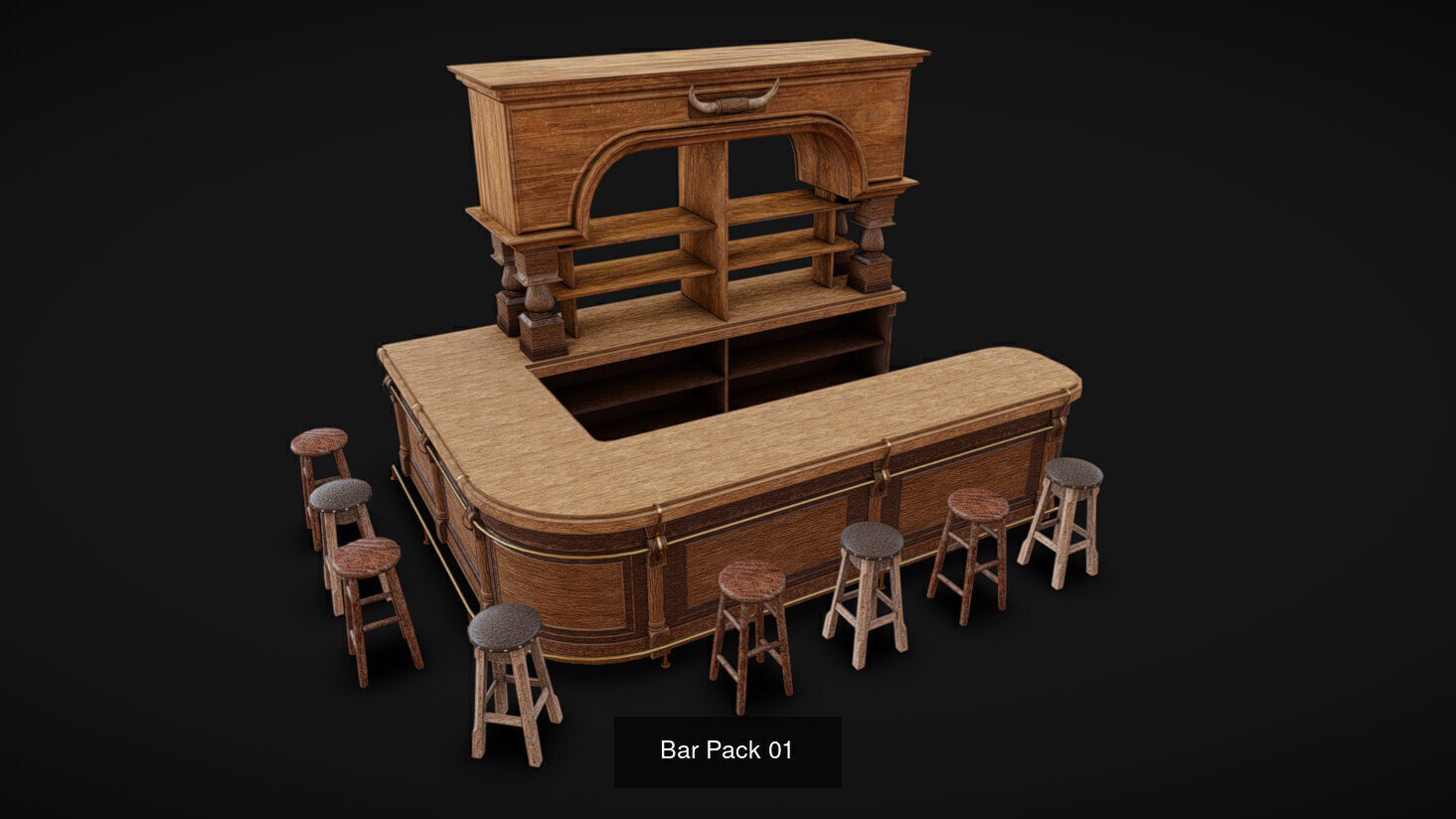 3 Bar Packs  3D Model Collection_1
