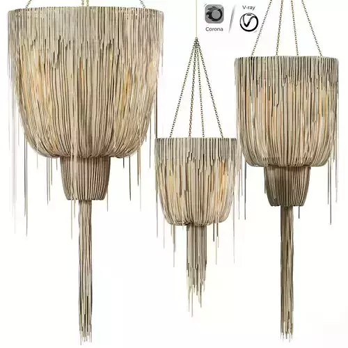 Large Round Double Ball Urchin Chandelier