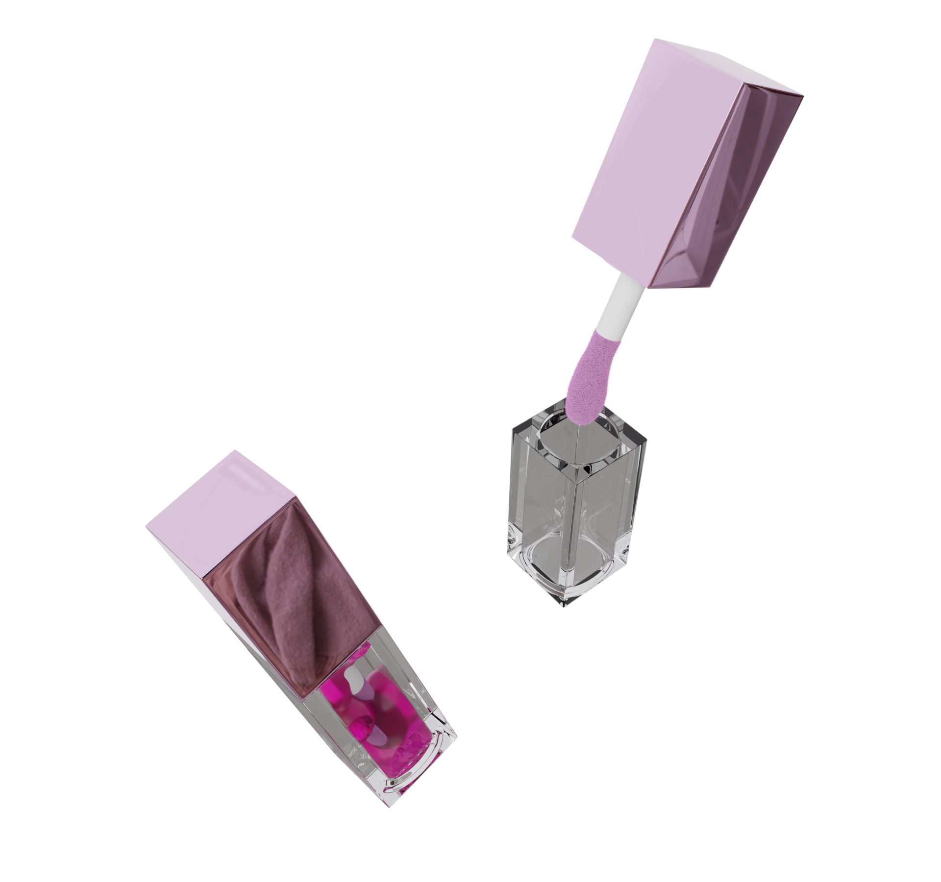 Lipgloss package make up cosmetics product mockup 3D model_4