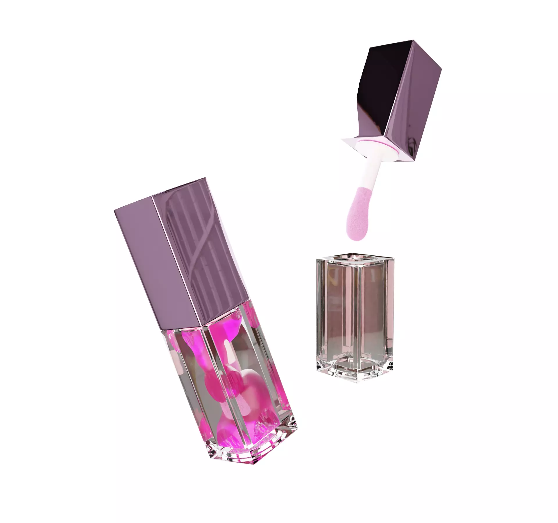 Lipgloss package make up cosmetics product mockup 3D model_0