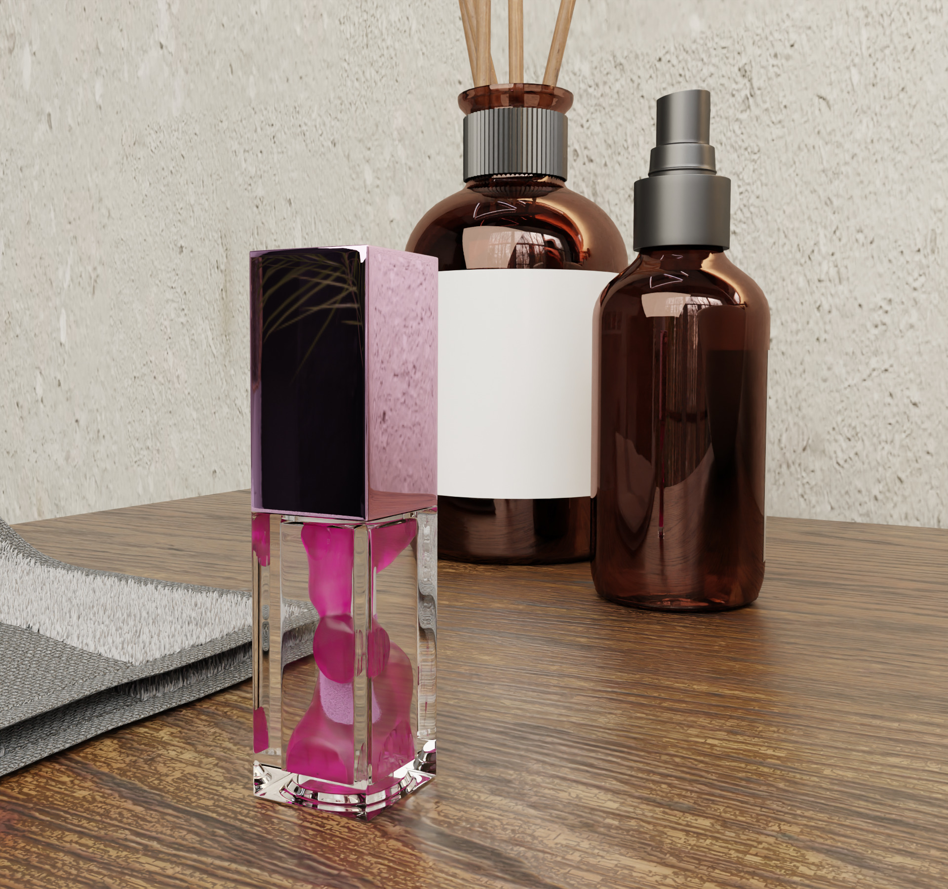 Lipgloss package make up cosmetics product mockup 3D model_1