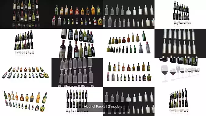 Alcohol Packs 3D Model Collection