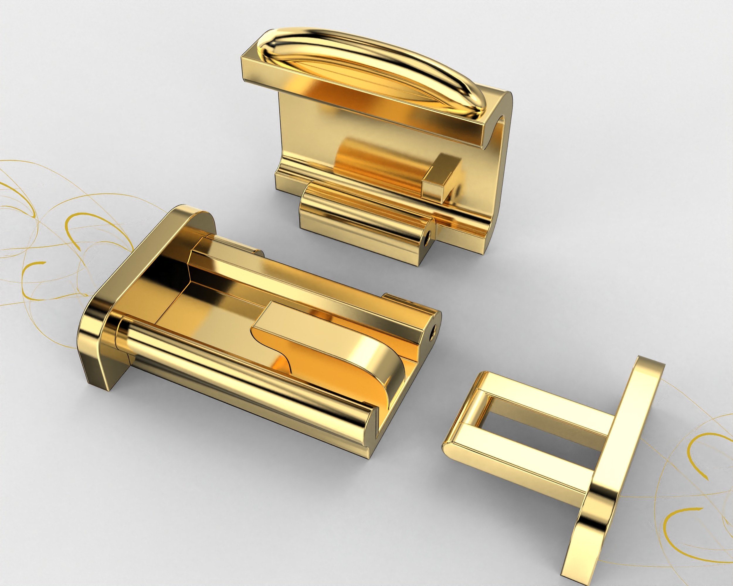 Printable Jewelry lock clasp width 10mm STL ready to Print 3D print model_12