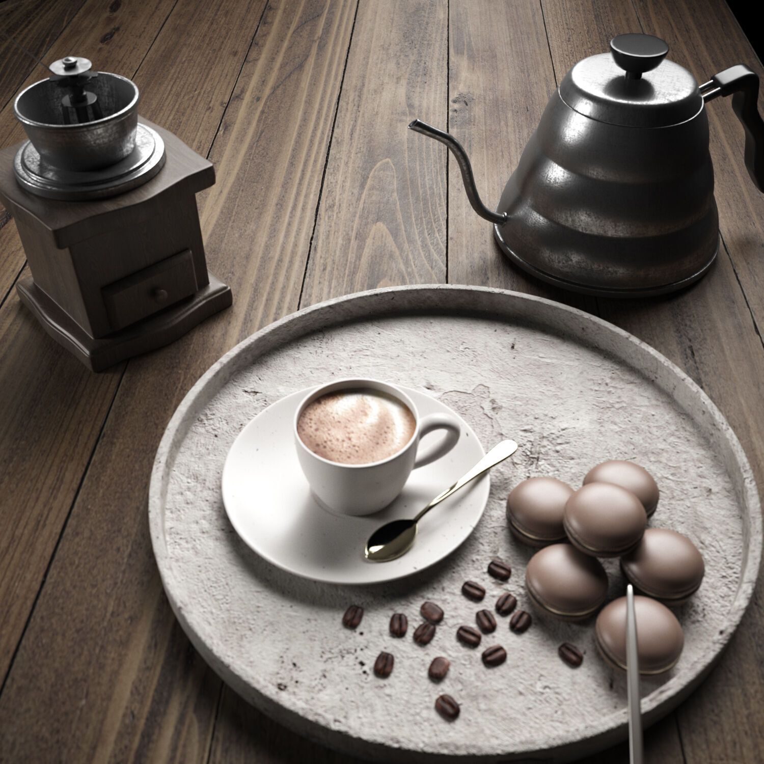 Coffee Breakfast  3D model_2